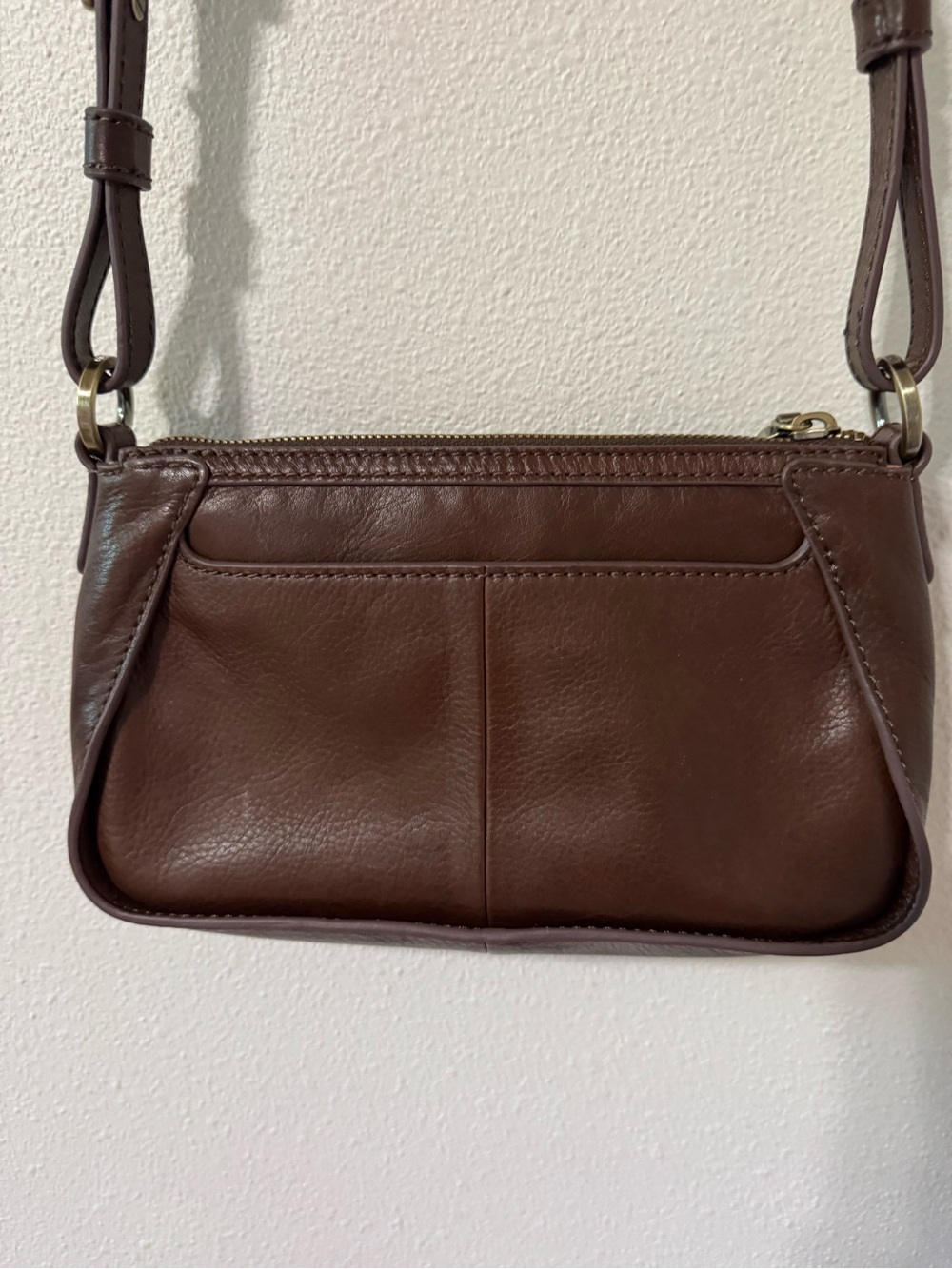 HOBO Bellamy Small Crossbody Bag Brown Genuine Leather Phone Pocket-10x5x2.5” - Picture 5 of 14